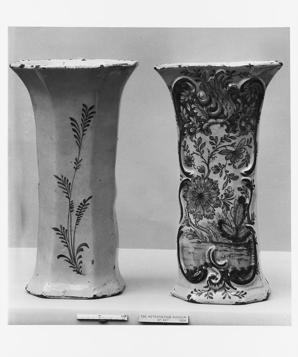 Vase, Designed by Justus Brouwer (Dutch, active 1739–1775), Earthenware, Dutch 