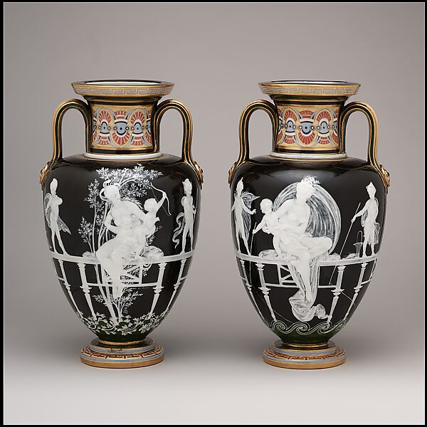 Vase, Designed by Marc-Louis Emanuel Solon (1835–1913), Porcelain, British (American market)