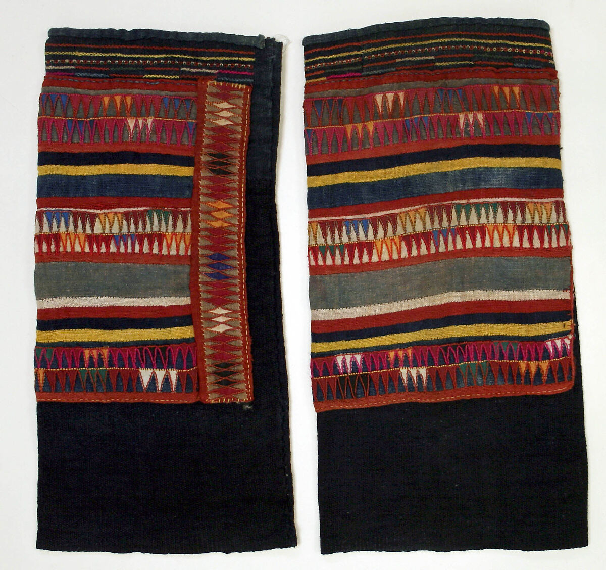 Ensemble, cotton, hemp, silver, glass, shell, Burma (Loimi Akha)