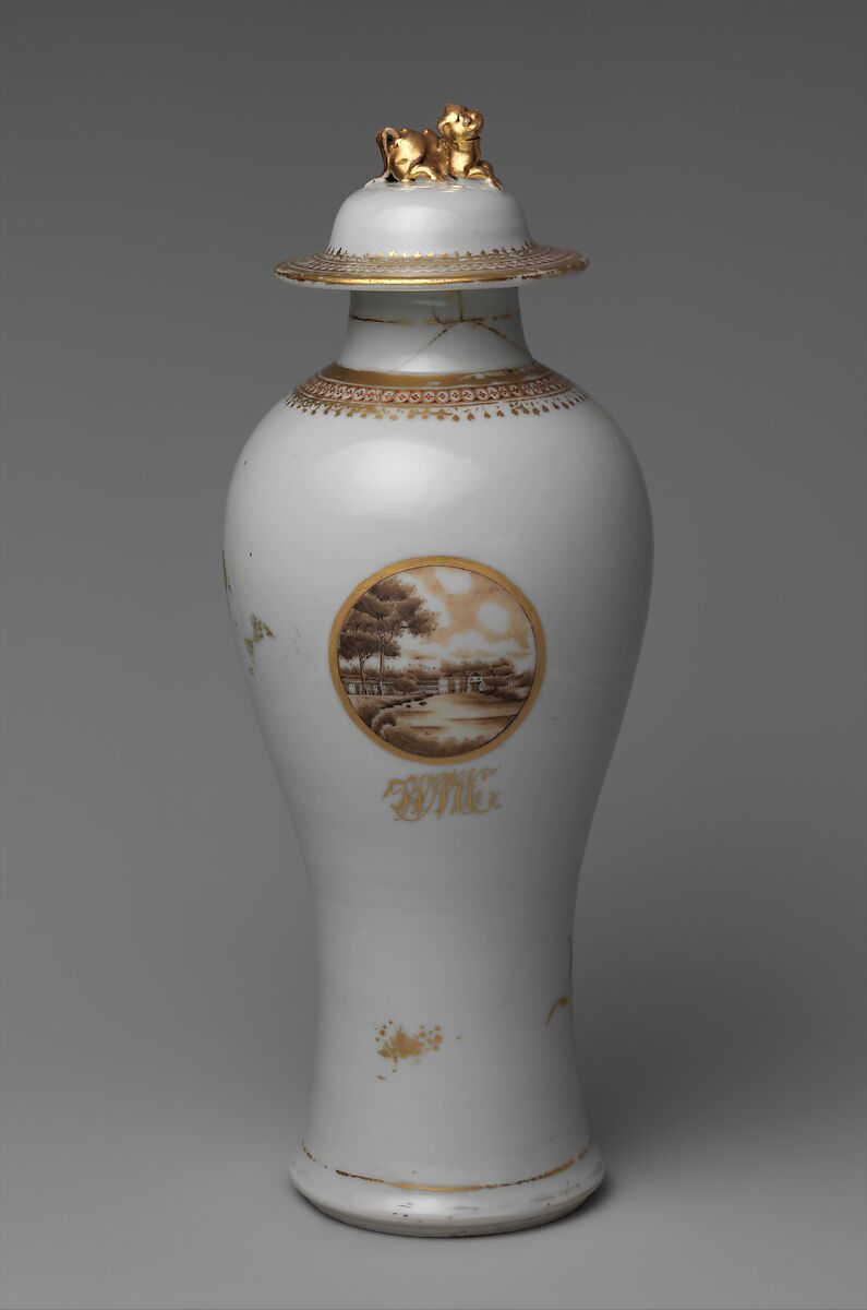 Covered Vase, Porcelain, Chinese 