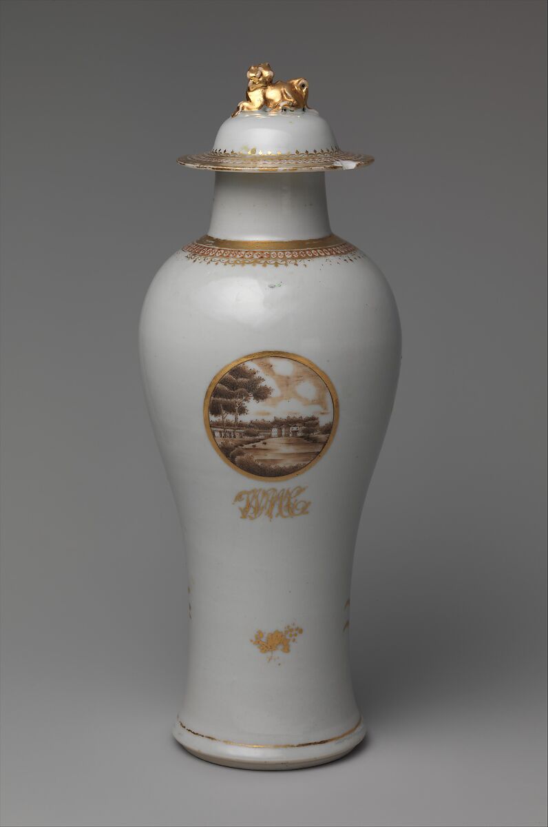 Covered Vase, Porcelain, Chinese 