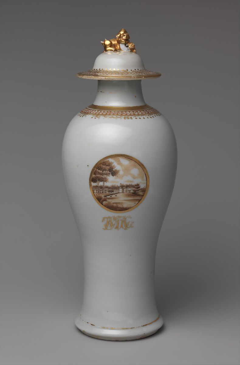 Covered Vase, Porcelain, Chinese 