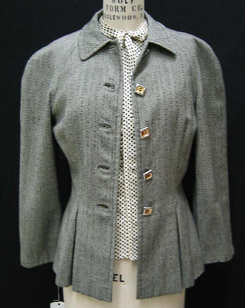 Ensemble, Claire McCardell (American, 1905–1958), wool, cotton, leather, metal thread, American