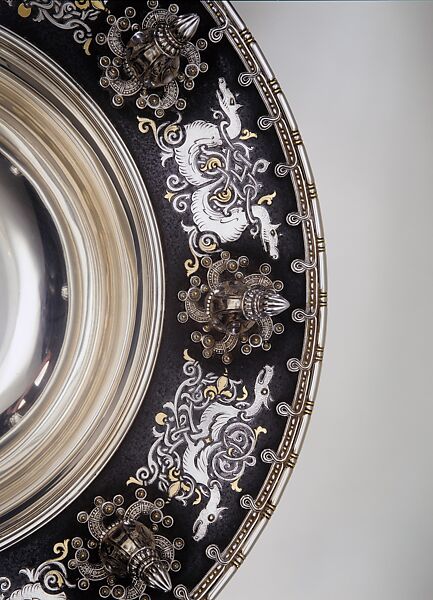 Viking Punch Bowl, Tiffany &amp; Co. (1837–present), Iron, silver, gold, and streaked ebony, American