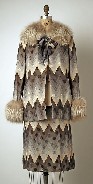 Evening ensemble, Bill Blass Ltd. (American, founded 1970), silk, leather, American