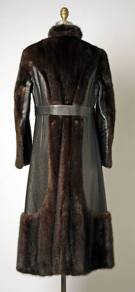 Coat, Bill Blass Ltd. (American, founded 1970), fur, leather, American