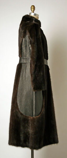 Coat, Bill Blass Ltd. (American, founded 1970), fur, leather, American