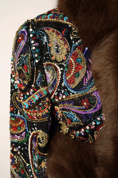 Evening bolero, Oscar de la Renta, LLC. (American, founded 1965), silk, plastic, fur, American