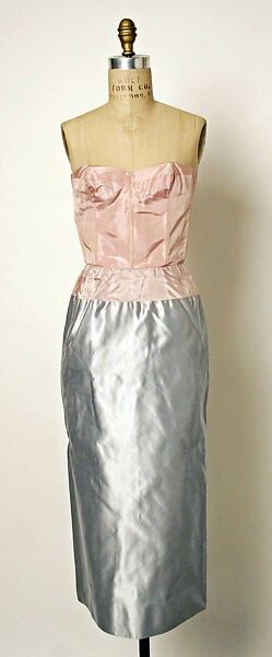 Cocktail dress, Jean Dessès (French (born Egypt), Alexandria 1904–1970 Athens), silk, glass, plastic, metallic thread, French