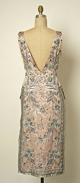 Cocktail dress, Jean Dessès (French (born Egypt), Alexandria 1904–1970 Athens), silk, glass, plastic, metallic thread, French