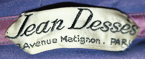 Evening dress, Jean Dessès (French (born Egypt), Alexandria 1904–1970 Athens), silk, synthetic fiber, French