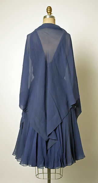 Evening dress, Jean Dessès (French (born Egypt), Alexandria 1904–1970 Athens), silk, synthetic fiber, French