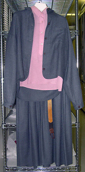 Evening ensemble, Geoffrey Beene (American, Haynesville, Louisiana 1927–2004 New York), wool, silk, leather, American