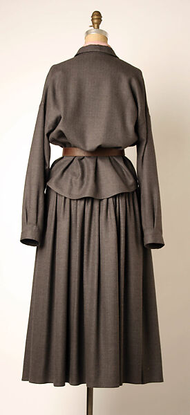 Evening ensemble, Geoffrey Beene (American, Haynesville, Louisiana 1927–2004 New York), wool, silk, leather, American