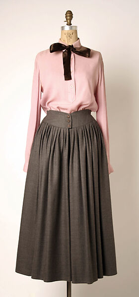 Evening ensemble, Geoffrey Beene (American, Haynesville, Louisiana 1927–2004 New York), wool, silk, leather, American