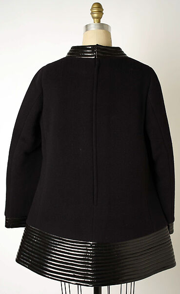 Pantsuit, Pierre Cardin (French (born Italy), San Biagio di Callalta 1922–2020 Neuilly), wool, plastic (polyvinyl chloride), French