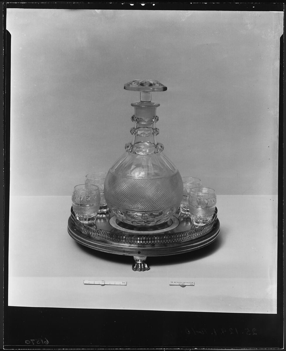 Brandy Decanter, Cut blown glass, British, probably