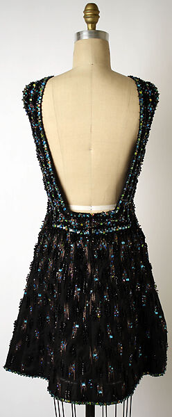 Evening dress, Pierre Cardin (French (born Italy), San Biagio di Callalta 1922–2020 Neuilly), silk, glass, plastic, metallic thread, French