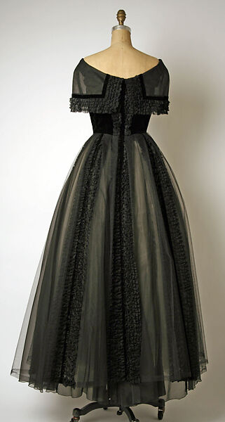 Evening dress, House of Balmain (French, founded 1945), silk, synthetic fiber, French