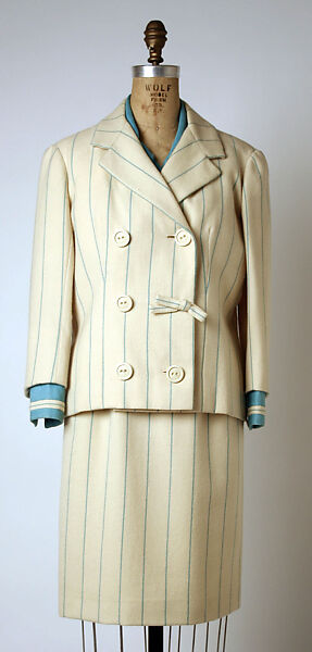Suit, House of Balmain (French, founded 1945), wool, linen, French 