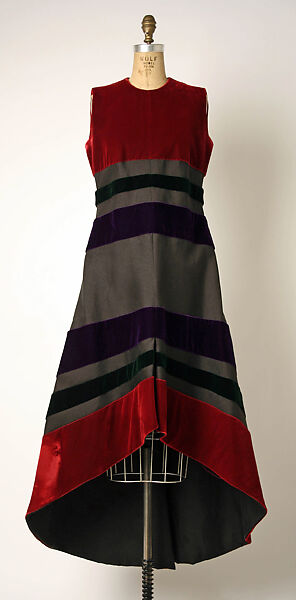 Evening dress, House of Balmain (French, founded 1945), polyester, cotton, French 