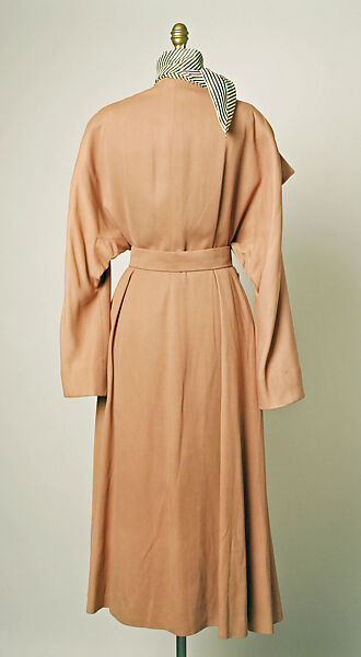 Raincoat, House of Balmain (French, founded 1945), teca estron, French