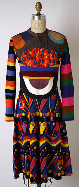 Dress, Stephen Burrows (American, born 1943), wool, leather, American 