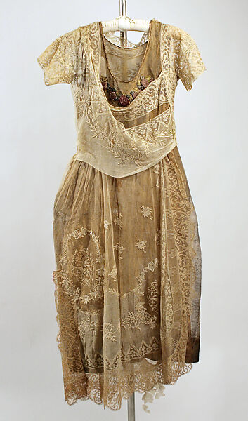 Evening ensemble, Boué Soeurs (French, 1897–1957), cotton, silk, metallic, French 