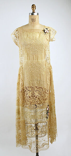 Wedding dress, Boué Soeurs (French, 1897–1957), linen, cotton, silk, French 