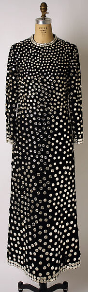 Evening dress, Donald Brooks (American, New Haven, Connecticut 1928–2005 Stony Brook, New York), wool, glass, American 