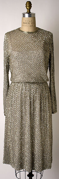 Evening dress, Donald Brooks (American, New Haven, Connecticut 1928–2005 Stony Brook, New York), silk, plastic, American 