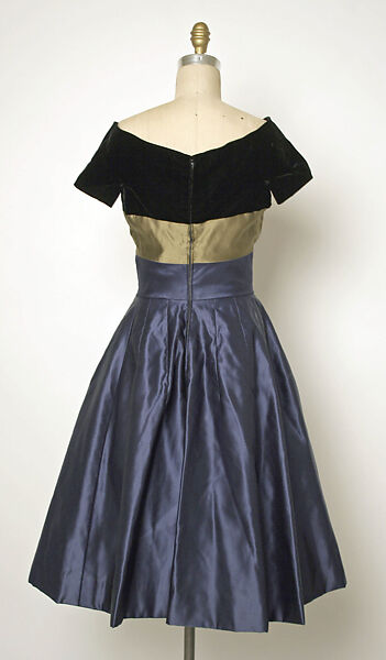 Evening dress, House of Balmain (French, founded 1945), silk, cotton, French