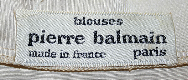 Blouse, House of Balmain (French, founded 1945), silk, French