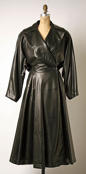 Coat, Azzedine Alaïa (French (born Tunisia), Tunis 1935–2017 Paris), leather, acetate, French 