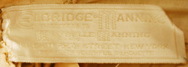 Evening dress, Eldridge Manning, silk, plastic, glass, American