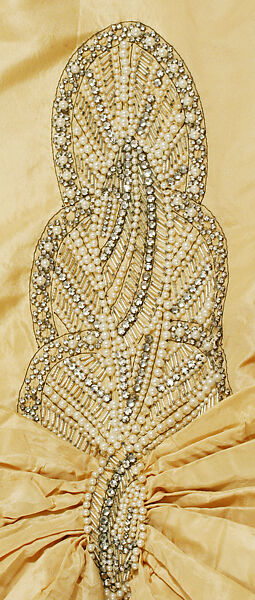 Evening dress, Eldridge Manning, silk, plastic, glass, American