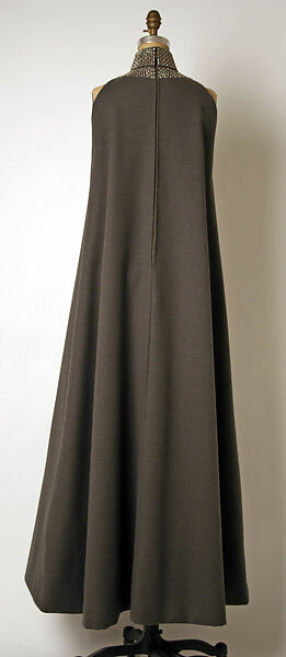 Evening ensemble, (a) Geoffrey Beene (American, Haynesville, Louisiana 1927–2004 New York), (a) wool; (b, c) wool, leather; (d) metal, glass, American