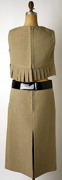 Ensemble, Pierre Cardin (French (born Italy), San Biagio di Callalta 1922–2020 Neuilly), wool, plastic (vinyl), leather, French
