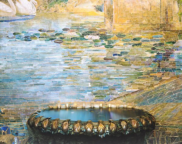 Garden Landscape, Designed by Louis C. Tiffany (American, New York 1848–1933 New York), Favrile-glass mosaic, American