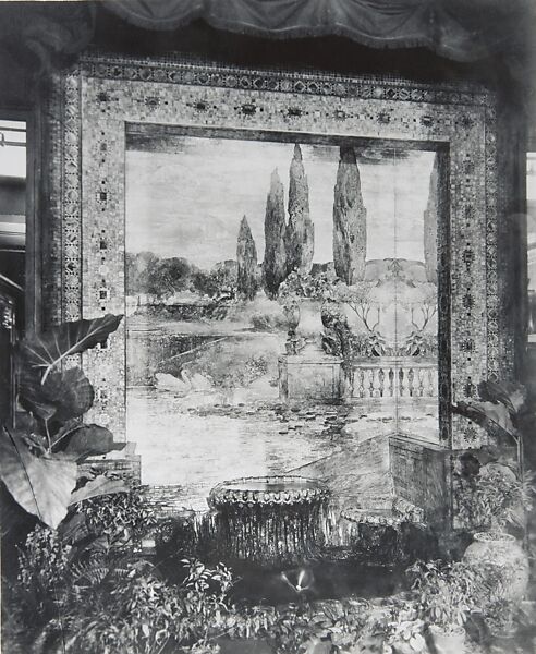 Garden Landscape, Designed by Louis C. Tiffany (American, New York 1848–1933 New York), Favrile-glass mosaic, American