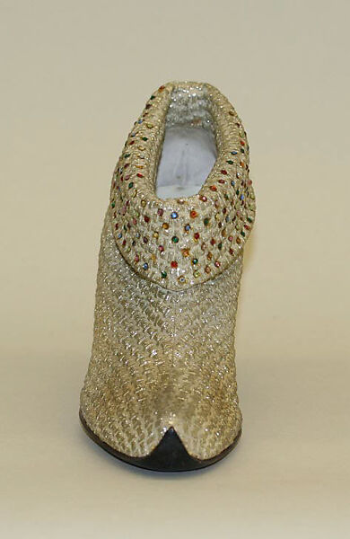 Boots, Mr. David Evins (American, born England, 1909–1992), metallic threads, stones, American