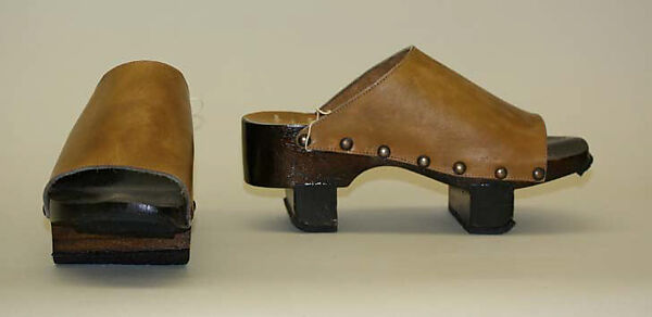 Clogs, Famolare (American, founded 1969), wood, leather, Italian 