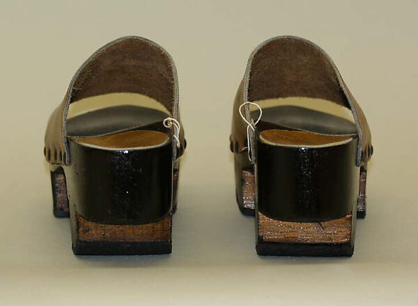 Clogs, Famolare (American, founded 1969), wood, leather, Italian
