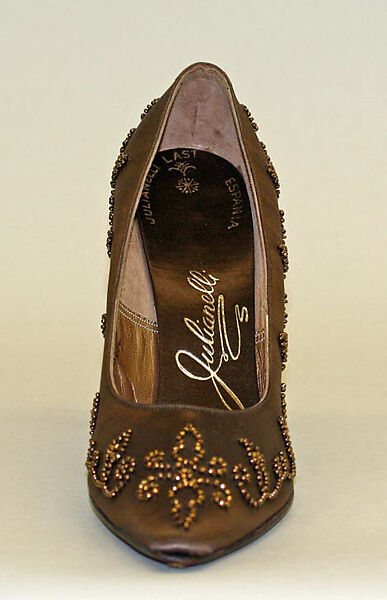 Pumps, Mabel Julianelli (Brooklyn 1909–1994 Long Island), satin, beads, American