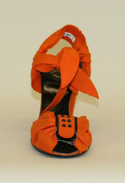 Sandals, Seymour Troy Originals (American), wool, glass, leather, American