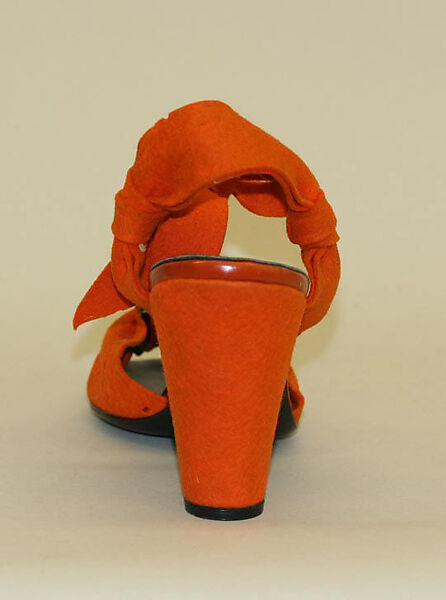 Sandals, Seymour Troy Originals (American), wool, glass, leather, American