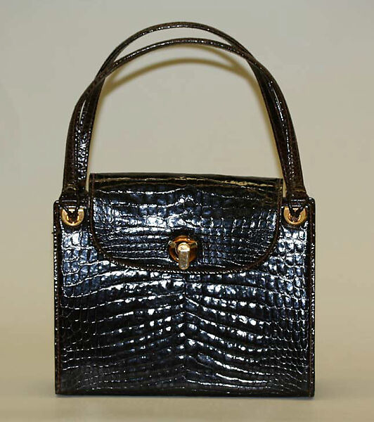 Purse, Gucci (Italian, founded 1921), leather, brass, plastic, Italian