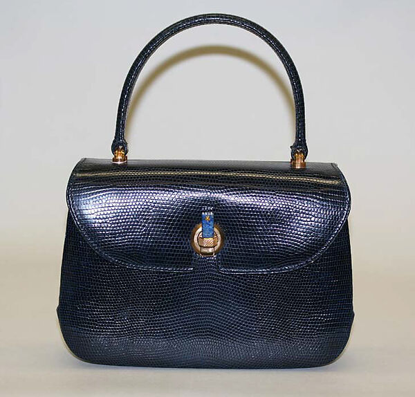 Purse, Gucci (Italian, founded 1921), leather, lapis lazuli, metal, Italian 