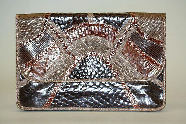 Purse, Carlos Falchi (American, born Brazil), leather, skins, American 