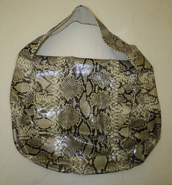 Shoulder bag, OMO Norma Kamali (American, founded 1977), python, American 